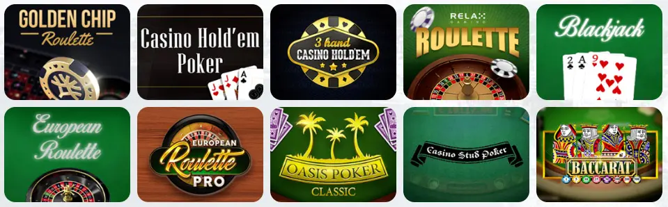 Jeux de table au CryptoLeo Casino