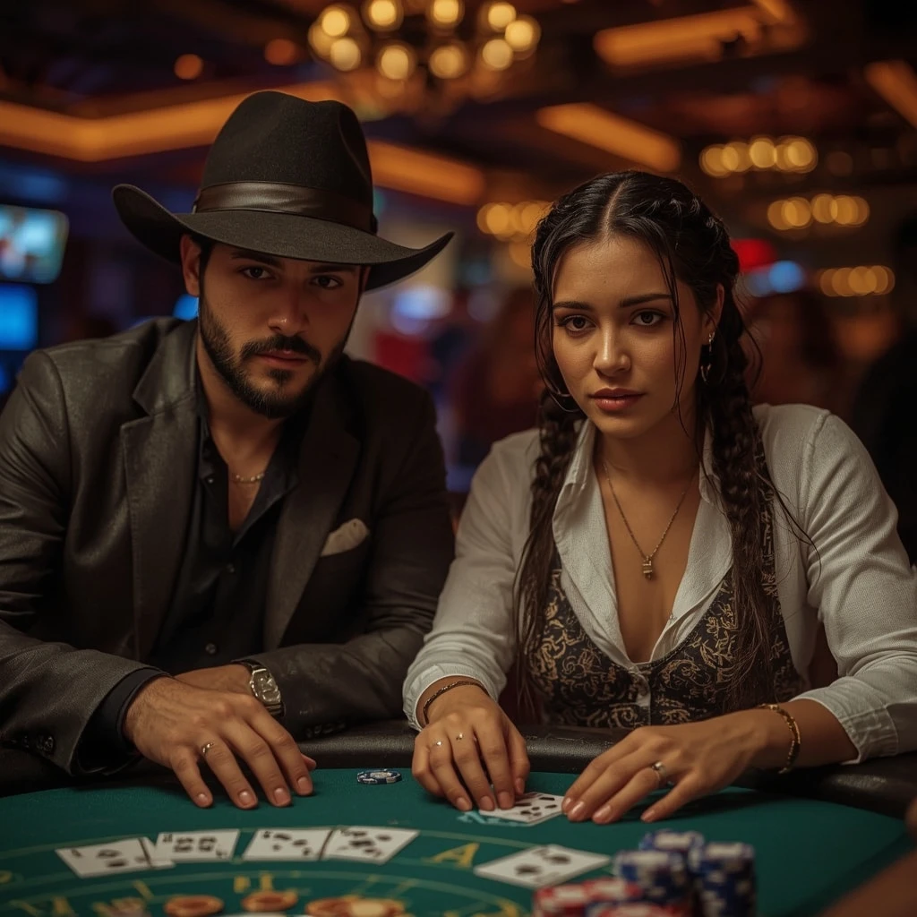 photo de deux joueurs de poker CryptoLeo Casino
