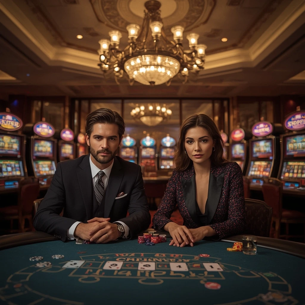 Deux joueurs de poker dans un CRYPTOLEO CASINO